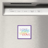 RAINBOW LIEBE Square Magnet / Lila (In Situ (Geschirrspüler))