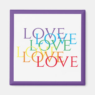 RAINBOW LIEBE Square Magnet / Lila