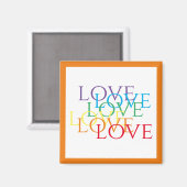 RAINBOW LIEBE Square Magnet / Orange (Vorderseite/Rückseite)