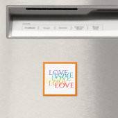 RAINBOW LIEBE Square Magnet / Orange (In Situ (Geschirrspüler))