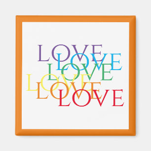 RAINBOW LIEBE Square Magnet / Orange