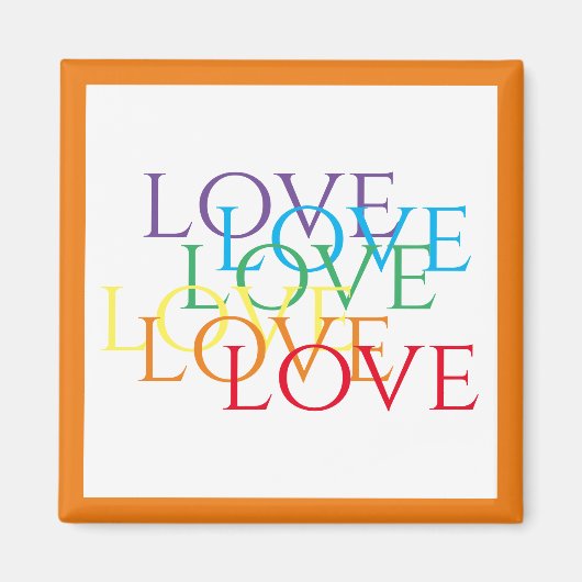 RAINBOW LIEBE Square Magnet / Orange (Vorne)