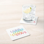 RAINBOW LIEBE Square Paper Untersetzer (Vor Ort)