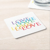 RAINBOW LIEBE Square Paper Untersetzer (angewinkelt)