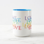 RAINBOW LIEBE Tall Blue Zwei-Tone-Tasse Zweifarbige Tasse (Mittel)