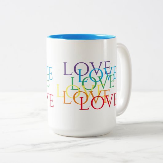 RAINBOW LIEBE Tall Blue Zwei-Tone-Tasse Zweifarbige Tasse (VorderseiteRechts)