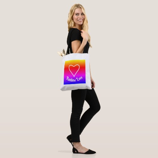 Rainbow Liebe Tote Bag farbenfroh Tasche (Am Model)