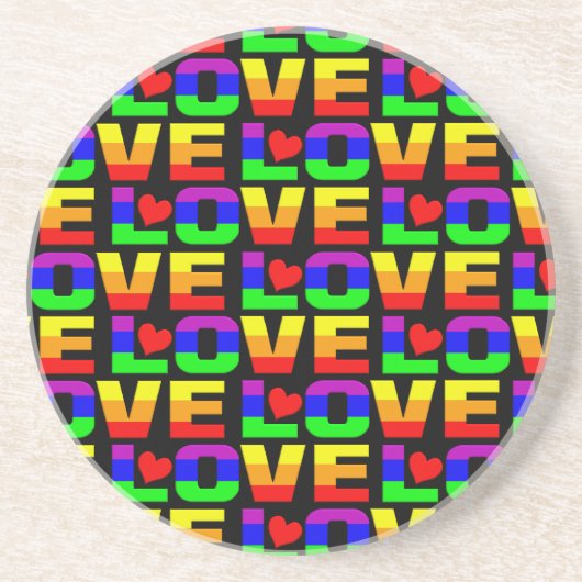 Rainbow Liebe Untersetzer (Vorne)