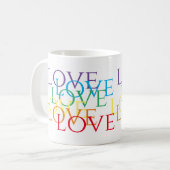 RAINBOW LIEBE Weiße Tasse (Vorderseite Links)