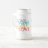 RAINBOW LIEBE White & Gold Stein Bierglas (Vorderseite Links)