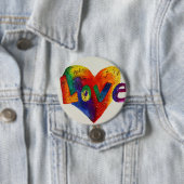 Rainbow Liebe Word Art Painting Button oder Button (Beispiel)