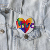 Rainbow Liebe Word Art Painting Button oder Button (Beispiel)