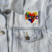 Rainbow Liebe Word Art Painting Button oder Button (Beispiel)
