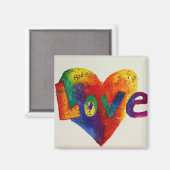 Rainbow Liebe Word Magnet Inspiration Malerei (Vorderseite/Rückseite)