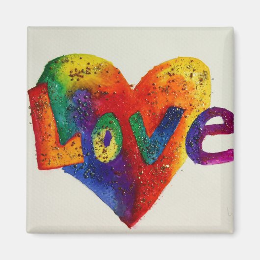 Rainbow Liebe Word Magnet Inspiration Malerei (Vorne)