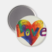 Rainbow Liebe Word Magnet Inspiration Malerei (Vorderseite/Rückseite)