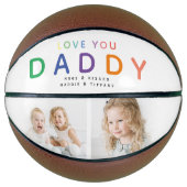 Rainbow 'LIEBE YOU DADDY' Foto Collage Keepake Basketball (Vorderseite)
