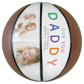 Rainbow 'LIEBE YOU DADDY' Foto Collage Keepake Basketball (Vertikal)
