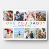 Rainbow 'LIEBE YOU DADDY' Foto Collage Keepake Fotoplatte (Vorderseite)