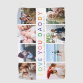 Rainbow 'LIEBE YOU DADDY' Foto Collage Keepake Golfhandtuch (Vorderseite)