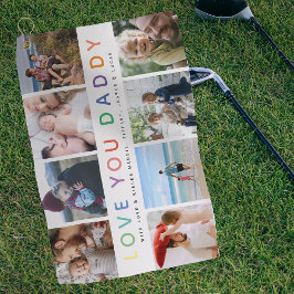 Rainbow 'LIEBE YOU DADDY' Foto Collage Keepake Golfhandtuch