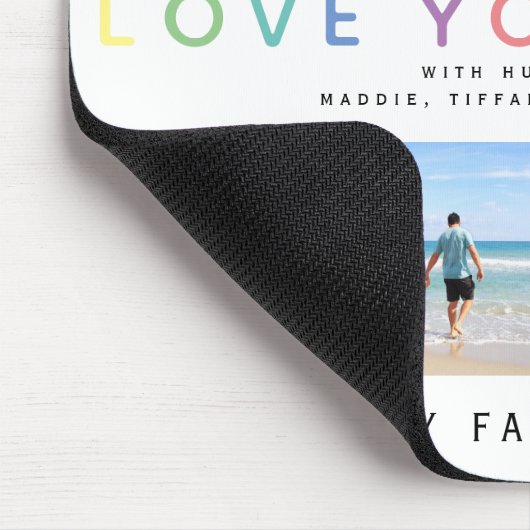 Rainbow 'LIEBE YOU DADDY' Foto Collage Keepake Mousepad (Ecke)