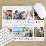 Rainbow 'LIEBE YOU DADDY' Foto Collage Keepake Mousepad<br><div class="desc">Mit diesem Rainbow 'LIEBE YOU DADDY' Foto Collage Keepake Mouse Pad lassen Sie Ihrem Vater Farbe und Liebe ins Leben. Dieses Mouse-Pad wurde entworfen, um Ihnen eine herzzerwärmende Sammlung Ihrer Lieblings-Erinnerungen und persönlichen Nachrichten vorzustellen. Es ist eine durchdachte und einzigartige Kreation, um Ihnen zu zeigen, wie viel er für Sie...</div>