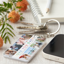 Rainbow 'LIEBE YOU DADDY' Foto Collage Keepake Schlüsselanhänger