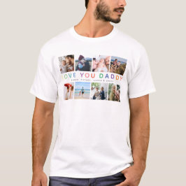 Rainbow 'LIEBE YOU DADDY' Foto Collage Keepake T-Shirt