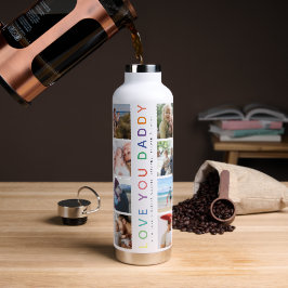 Rainbow 'LIEBE YOU DADDY' Foto Collage Keepake Trinkflasche