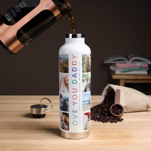 Rainbow 'LIEBE YOU DADDY' Foto Collage Keepake Trinkflasche