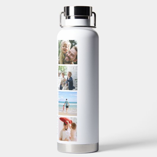 Rainbow 'LIEBE YOU DADDY' Foto Collage Keepake Trinkflasche (Rückseite)