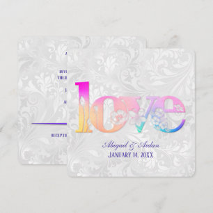 Rainbow-Liebe zur Einladung von Hochzeitssatin
