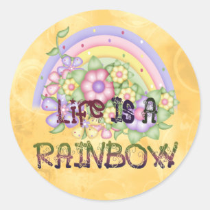 Rainbow Life Runder Aufkleber