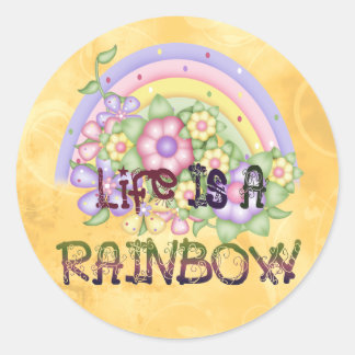 Rainbow Life Runder Aufkleber