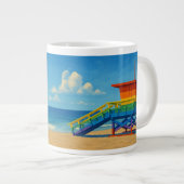 Rainbow Lifeguard von Venice Beach Jumbo-Tasse (Vorderseite Rechts)