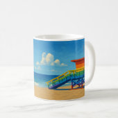 Rainbow Lifeguard von Venice Beach Kaffeetasse (VorderseiteRechts)
