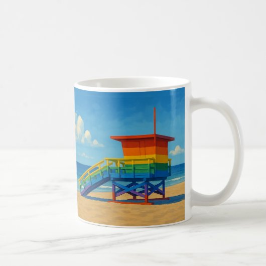 Rainbow Lifeguard von Venice Beach Kaffeetasse (Rechts)