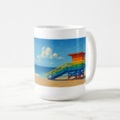 Rainbow Lifeguard von Venice Beach Kaffeetasse (VorderseiteRechts)