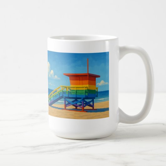 Rainbow Lifeguard von Venice Beach Kaffeetasse (Rechts)