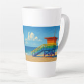 Rainbow Lifeguard von Venice Beach Milchtasse (Rechte Ecke)