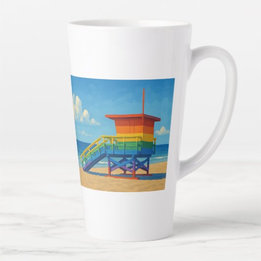 Rainbow Lifeguard von Venice Beach Milchtasse (Rechts)