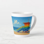 Rainbow Lifeguard von Venice Beach Milchtasse (Rechte Ecke)