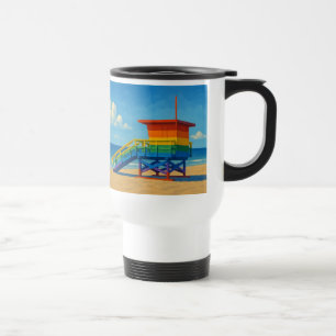 Rainbow Lifeguard von Venice Beach Reisebecher