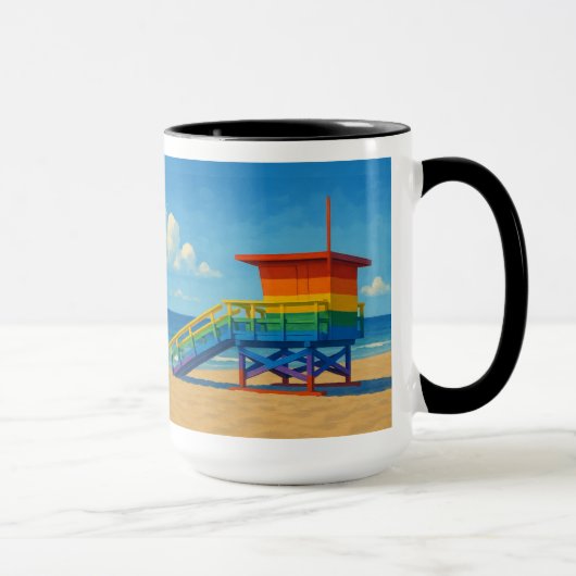 Rainbow Lifeguard von Venice Beach Tasse (Rechts)