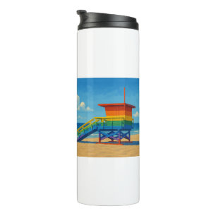 Rainbow Lifeguard von Venice Beach Thermosbecher