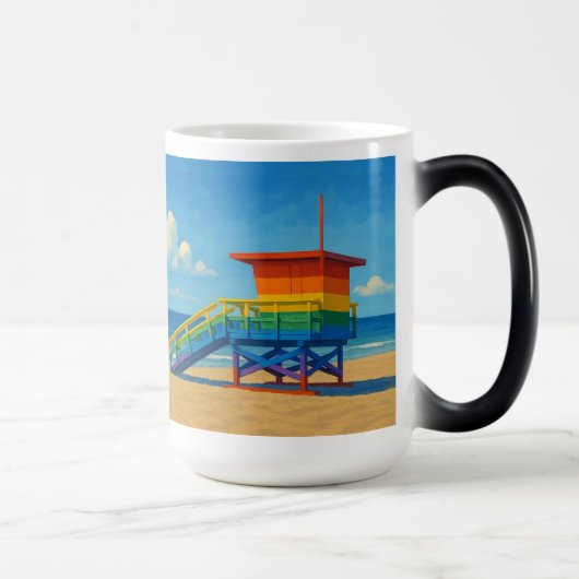 Rainbow Lifeguard von Venice Beach Verwandlungstasse (Rechts)