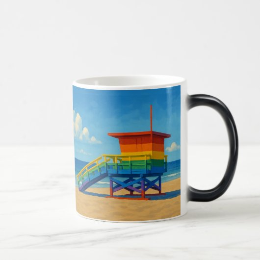 Rainbow Lifeguard von Venice Beach Verwandlungstasse (Rechts)