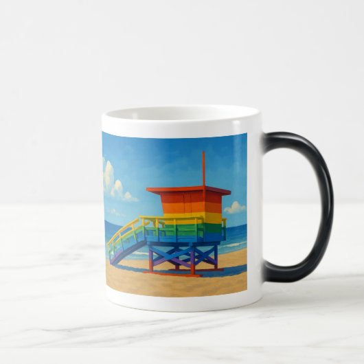 Rainbow Lifeguard von Venice Beach Verwandlungstasse (Rechts)