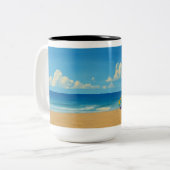 Rainbow Lifeguard von Venice Beach Zweifarbige Tasse (Vorderseite Links)
